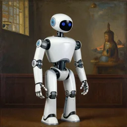 a robot, a renaissance painting