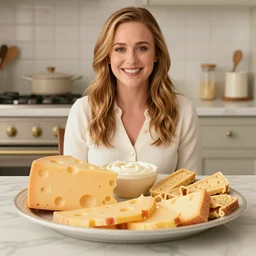 brie larson as cheese and crackers platter