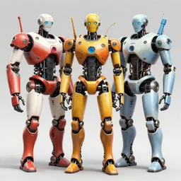 concept art of robots, hyper realistic, detailed, vibrant color, digital art,