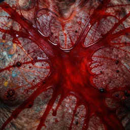 hyper realistic blood and tar texture, art by greg rutkowski, intricate, ultra detailed, photorealistic, vibrante colors, colorful, trending on artstation, 4 k, 8 k
