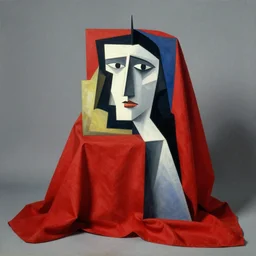a 1 9 7 0 s color photograph of a photo studio with a red cloth draped over it, ultrafine, by kay sage, behance, cubism, cubism, angular, vray tracing