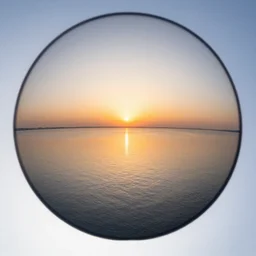 fisheye view of sunset