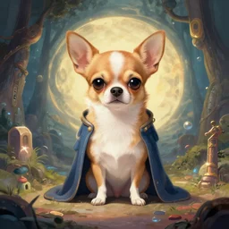 anthropomorphic chihuahua living in an extradimensional reality where it is a god