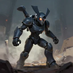 dark samus zoomed out, digital painting, full body shot