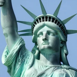 highly realistic artstation painting portrait , statue of liberty close up ,very sharp
