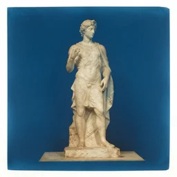 cyanotype + sepia old of mordecai scupture
