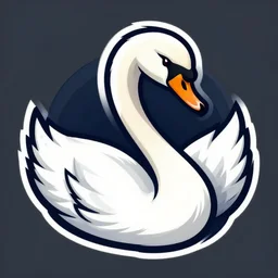 beautiful vector detailed logo of an angry swan digital art nfl style