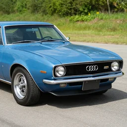 denim blue audi camaro b 1 ( 1 9 6 9 ), establishing shot