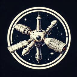 vintage space station logo