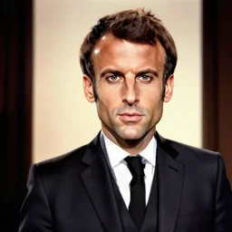 Caricature of Emmanuel Macron in American Psycho (1999)