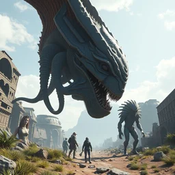 by johan grenier and jedd chevrier, visually stunning, cinematic, ultra realistic, hyper realism, 1 2 k, epic, octane render, unreal engine, vfx, maya, futuristic utopia : seven different species a person can be