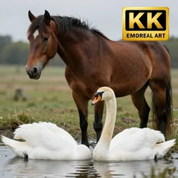 a hybrid between a swan and a horse, photography, award winning, wildlife, documentary, national geographic channel, discovery channel, 8 k, high quality