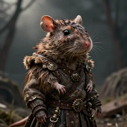 detailed ultrarealistic photo of postapocalyptic medieval rat looser alan lee