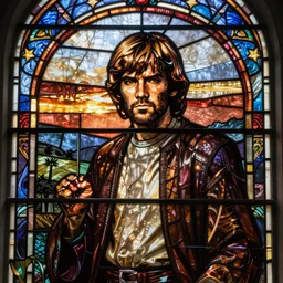 stained glass window containing Obi Wan kenobi