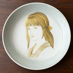 a plate in nerikomi design