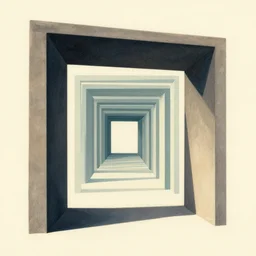 rectangular portal gate to another dimension, fractal. retro minimalist art by jean giraud