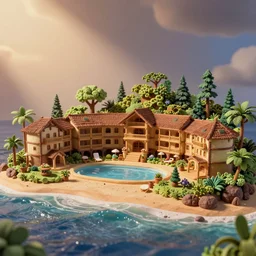 claymation island resort, long shot