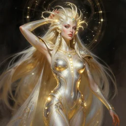 portrait of dejah thoris, intricate, elegant, glowing lights, highly detailed, digital painting, artstation, glamor pose, concept art, smooth, sharp focus, illustration, art by frank frazetta, william mortensen, arny freytag