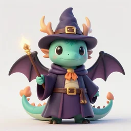 a cute dragon dressed as a wizard , digital art , trending on artstation , Matte painting ,Hyperdetailed , CGSociety