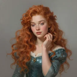 portrait of Princess Merida, dreamy and ethereal, expressive pose, peaceful expression, elegant, highly detailed, digital painting, artstation, concept art, smooth, sharp focus, by caravaggio