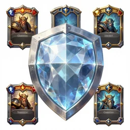 a crystal diamond round shield, a shield, a shield, a shield, artstation, hd, 8 k, sharp high quality artwork in style of greg rutkowski, concept art, blizzard warcraft artwork, hearthstone card artwork