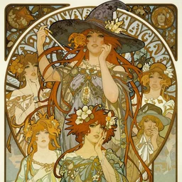detailed portrait of magical witch by alphonse mucha, ayami kojima, yoshitaka amano, charlie bowater, karol bak, greg hildebrandt, jean delville, and mark brooks, art nouveau, pre - raphaelite, neo - gothic, gothic, art nouveau, intricate fine details, exquisite, rich deep moody colors, beautiful detailed background