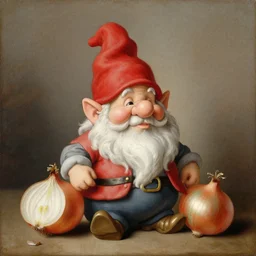 onion gnome, baroque painting