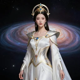 portrait of the powerful empress of the solar system in the style of bill sienkiewicz. glowing, ornate and intricate linework, stunning, dynamic lighting, ultrafine and hyperdetailed.