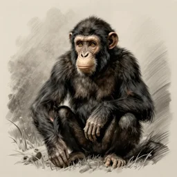Darwin drawn like an ape