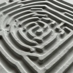 3d embossed bumpy textured maze fractal organic swirling muted colors