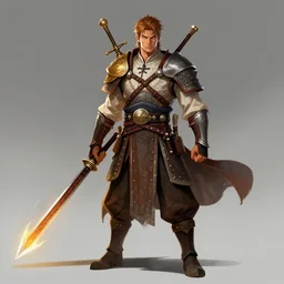 a warrior character design in the style of dave guertin