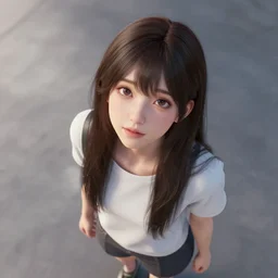 high angle shot of a beautiful girl, artstation, artgem, octane render, 1 6 : 9