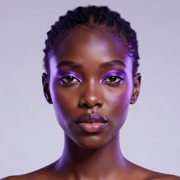 portrait of amazon, intricate, ultra violet highlights, neon, brown skin, sharp focus, octane render, detailed, beautiful, unreal engine, symmetrical!!, loreal, maybelline, sephora, loreal, artstation, art by karol bak, art by artgerm, rossdraws, cinematic, concept art, filmic, vsco