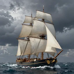 sail galeon in storm sea, unreal engine realistic render, 8 k, micro detail, intricate, elegant, highly detailed, centered, digital painting, artstation, smooth, sharp focus, illustration, by ivan aivazovsky