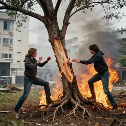 i want to take a tree tear it off the roots set the buildings on fire have a fight