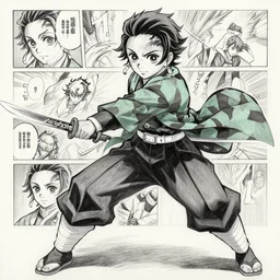a very detailed pencil drawing of emma watson in demon slayer manga panel 4 k, high resolution, dynamic pose, landscape, hd, full body, action, sword, hyper realistic, manga, koyoharu gotouge,
