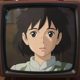 television head portrait flcl lain by makoto shinkai concept art by syd mead