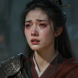 portrait of a warrior crying. tears, emotions. fantasy, digital painting, hd, detailed.