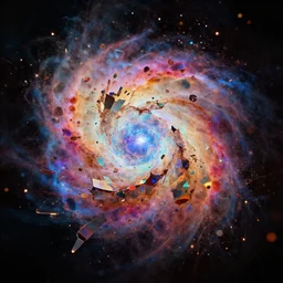 octane render 3d colorful fragmented nebula explosion, dust particles, bokeh, iridescent jagged crystal fragmentation, elaborate detail, tilt-shift macro lens, rendered in octane, redshift, cinematic, 8k render, featured on artstation