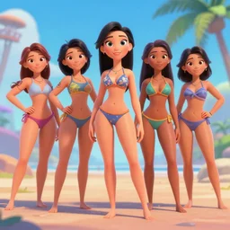 a woman in bikini, 3 d, 4 k, walt disney animation studios, cgi