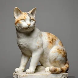 a calico cat, sculpted by michelangelo