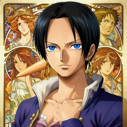 highly detailed vfx portrait of nico robin by eiichiro oda!, makoto shinkai, alphonse mucha, masterpriece, art by artgerm and greg rutkowski!, blue eyes!!, large aquiline nose!!, gaston bussiere!, stanley kubrick!, kaoru mori, intricately detailed, behance, 4 k, hdr, neutral pose,