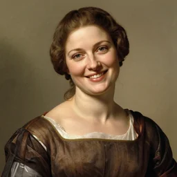 portrait of a cheerful mother by michelangelo