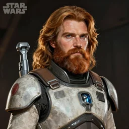 ruguevara star wars rebel brave bearded cyber pilot portrait by ralph mcquarrie trending at artstation, anatomically correct