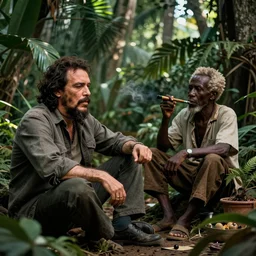 fidel Castro smokin a blunt with Afroman in the garden of eden
