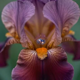 beautiful close - up of iris with reflection of milky way inside pupic, macro photography