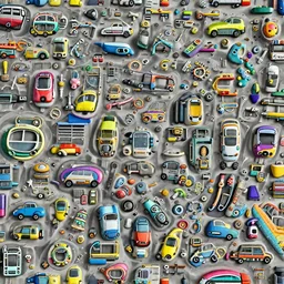 creative colorful car render
