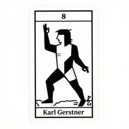 geometric the fool tarot card by karl gerstner, minimal, black and white monochrome, bordered, centered, in frame, 8 k scan