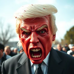 donald trump as a halloween mask in the style of roger ballen