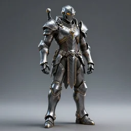 character design, standing cyberpunk armored knight, photorealistic, octane render, unreal engine, hyper detailed, volumetric lighting